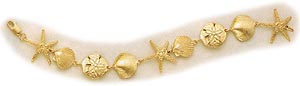 Nantucket Mixed Shell Bracelet Medium 14kt Gold