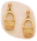 Nantucket Half Basket Gold Earrings