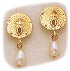 Sand Dollar Mini Gold Earrings