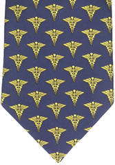 Caduceus Tie - Navy