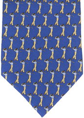 Golf Tie - Golfer - Blue